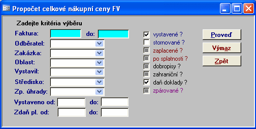 1.12.16.5 Konfigurace zahraničních vystavených faktur Nastavení zobrazení meny na zahranicních fakturách. 1.12.16.6 Přepočet nákupních cen faktur 1.