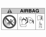 50 Sedadla, zádržné prvky EN: NEVER use a rearward-facing child restraint on a seat protected by an ACTIVE AIRBAG in front of it; DEATH or SERIOUS INJURY to the CHILD can occur.