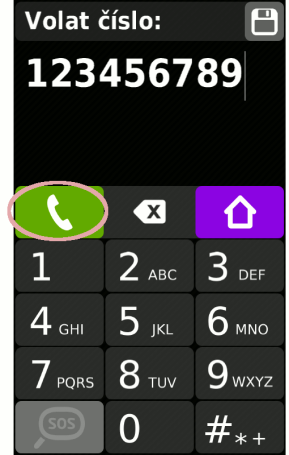 Telefonovanie Vytáčanie čísel Vyťukajte na hlavnej obrazovke na dotykovej klávesnici (d) požadované číslo a stlačte zelené tlačidlo so slúchadlom. Číslo sa vytočí.