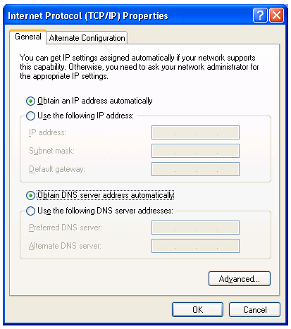 5: Klikněte na OK, čímž potvrdíte nastavení. Váš počítač nyní obdrží IP adresu automaticky z DHCP serveru vašeho širokopásmového routeru.