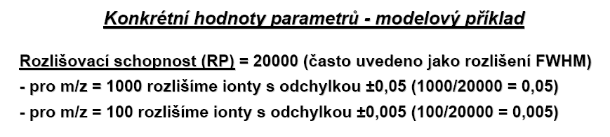 Iontová past < TOF < FT-ICR analyzátor R = 1 000 (modrá)