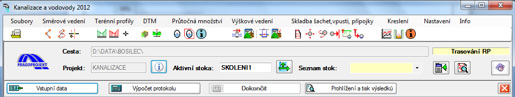 o pracovním adresáři aplikace a za c) o průběhu aktualizací pokud je uživatel na systém aktualizací napojen. 2.6 Typická menu programů 2.6.1 Proužkové menu programů.