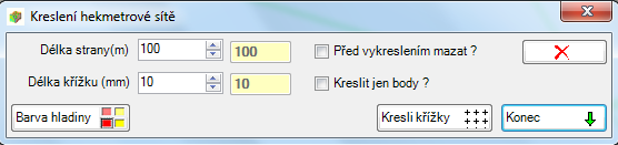 hranách. Proto je vhodné, aby tato funkce byla použita až po popisu bodů na hranách, aby mohl být uplatněn automatický výběr popisu. Popisy jsou natočeny k severu, zvoleným formátem.