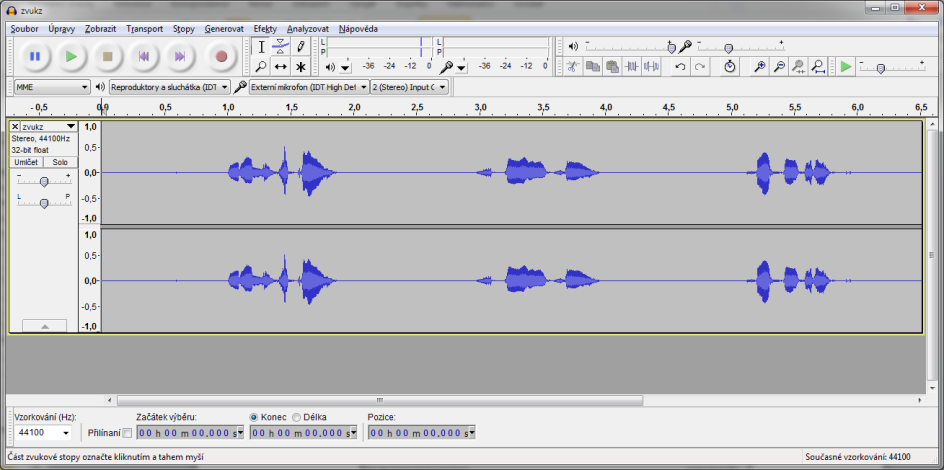 Základy práce se zvukem na počítači Obrázek 3.