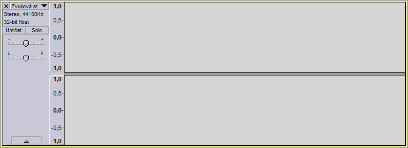 Základy práce se zvukem na počítači přehraje v obou reproduktorech. U stereofonní stopy můžeme do levého a pravého reproduktoru umístit jiný zvuk. Na obrázku 3.13 je zobrazena zvuková stereo stopa.