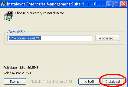 II. INSTALACE Vložte instalační CD do jednotky CD-ROM v PC, vyhledejte soubor EMSLiteInstaller_x_x_x_xx.exe. X v názvu souboru znamají číslo verze programu. Dvojklikem na soubor se spustí instalace.