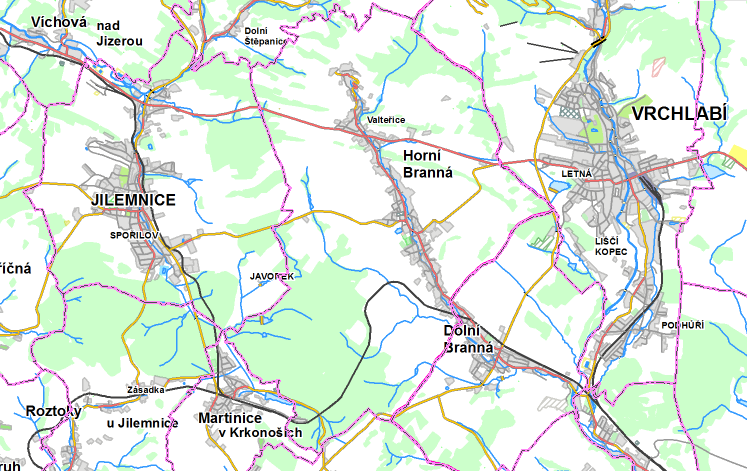 2. Údaje o koncepci 2.1 Základní popis koncepce Zájmovým územím předloženého naturového hodnocení je prostor obce Horní Branná, jež se nachází ve východní části okresu Jilemnice.