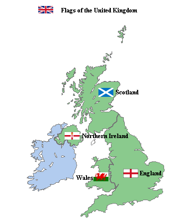 The United Kingdom consists of four parts: