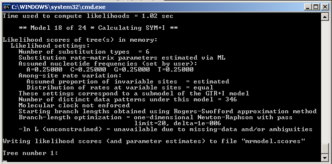 testování modelů evoluce DNA - Modeltest, MrModeltest & jmodeltest prktický pomocník pro výpočet likelihood jednotlivých modelů - MrMtGui, lterntiv je jmodeltest MrMtGui propojen s - PAUP - výpočet