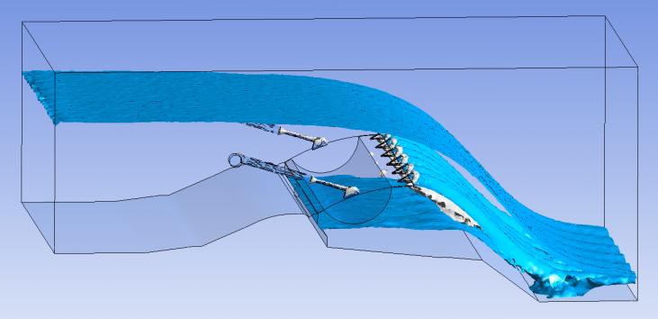 Konference ANSYS 2011 Obr. 2. Porovnání experimentálně naměřených tlaků a vypočítaných tlaků pomocí CFD na zmenšeném experimentálním modelu; Obr. 3.