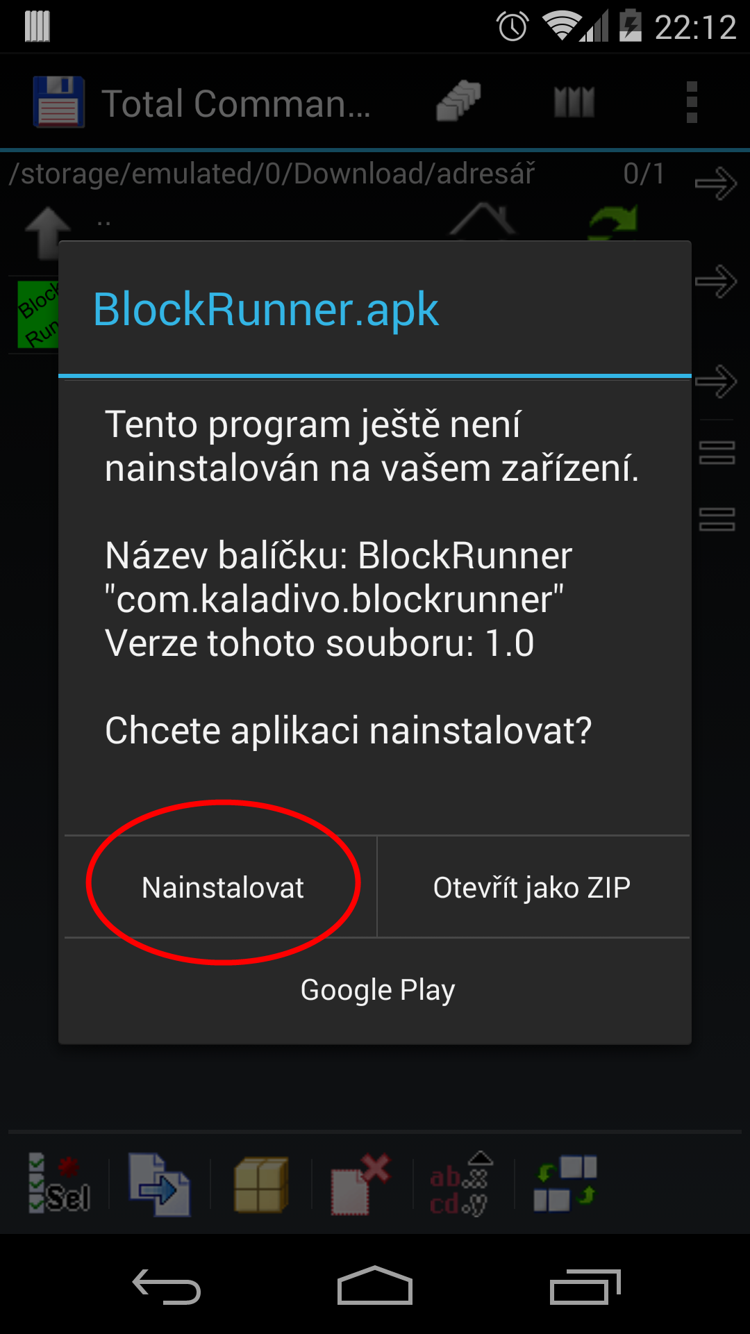 2. Ve správci souborů otevřte adresář s instalačním souborem, onen soubor otevřte poklepáním. 3.