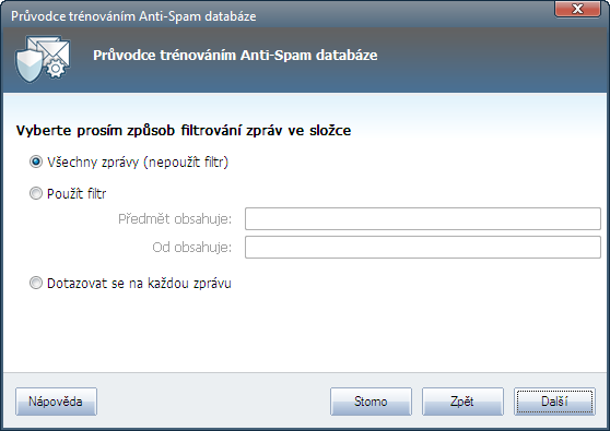 Poznámka: V případě Microsoft Office Outlook bude nejprve potřeba zvolit MS Office Outlook profil.