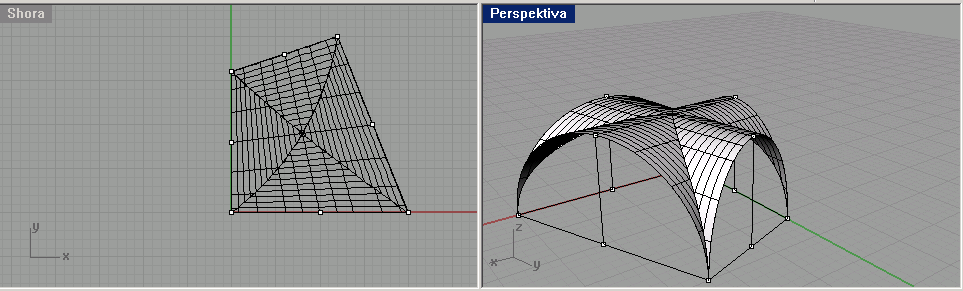 E) a F) Konoidální a cylindroidální klenba Obrázek.8: Kupole nad oválným půdorysem s vykláněnými pasy (Opařany), (převzato Lipanská, E. [10], str. 0).