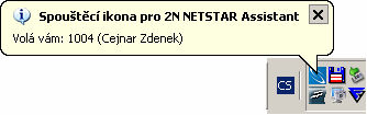 2.3. Použití tray ikony Spuštění aplikace 2N NETSTAR se provede kliknutím levého tlačítka myši na ikonu umístěnou na hlavním panelu v blízkosti hodin.