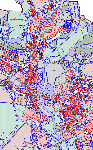 C6. Mapa Mimoně se zákresem míst, staveb a objektů, které mohou ovlivnit průběh povodně 1) Pěší lávka přes Panenský potok pod Pertoltickou ulicí 1 2)Jez na Panenském potoce na pozemku paní Praţákové