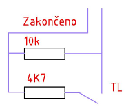 7.1.1 Zapojení V/V prvků AMD 3311 a OMS 3301 mini Tyto prvky lze použít jako vstupní nebo výstupní. Výstupem je otevřený kolektor (galvanicky oddělený) který snese zatížení 24V/500 ma max.