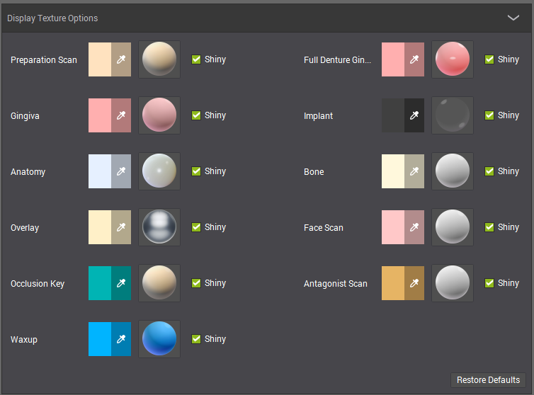 1.6 Uživatelské nastavení barev a textury Nově si můžete zvolit barvu a texturu povrchů jednotlivých objektů. Změnu provedete v Uživatelských nastaveních.