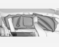 Sedadla, zádržné prvky 55 Systém hlavových airbagů Systém hlavových airbagů se skládá z airbagu v rámu střechy na každé straně. Poznáte je podle slova AIRBAG na střešních sloupcích.