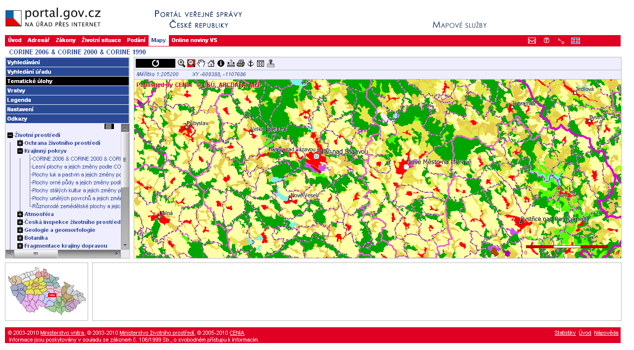 Obr. 6.4 Prezentace CORINE Land Cover na Geoportálu CENIA [25] 6.3 HYDROEKOLOGICKÝ INFORMAČNÍ SYSTÉM VÚV Výzkumný ústav vodohospodářský T. G. Masaryka (VÚV TGM) byl založen v roce 1919 pod názvem Státní ústav hydrologický jako jeden z prvních vědeckých ústavů v samostatném Československu.