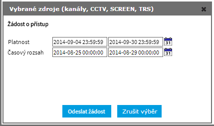 Přístup pouze k dané události Žádost