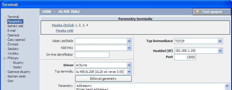 Po spojení jednotlivých subsystémů na řídící terminál je nutné zapnout Zobrazit hierarchii v okně terminály a jednotlivé subsystémy přesunout pod řídící terminál.