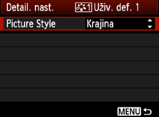 A Uložení preferovaných charateristi snímun Je možné vybrat n terý ze záladních styl Picture Style, jao je [Portrét] nebo [Krajina], upravit jeho parametry požadovaným zp sobem a uložit jej jao styl