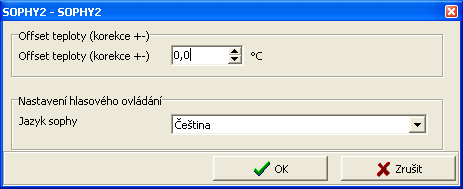 3.25. SOPHY2 3.25.1. Konfigurace Offset teploty Obr. 3.79 Konfigurace jednotky Korekční offset teploměru, o který bude upravena naměřená teplota.