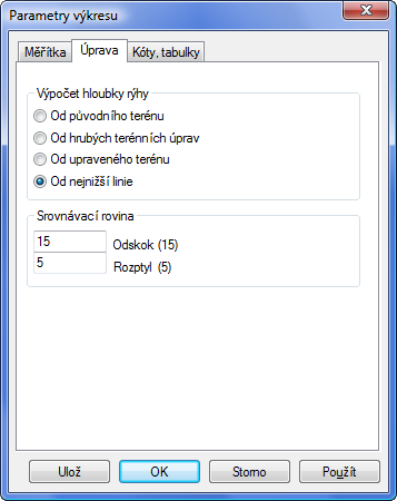 Limitní rychlost: Program kontroluje výsledky výpočtu hydraulických parametrů.