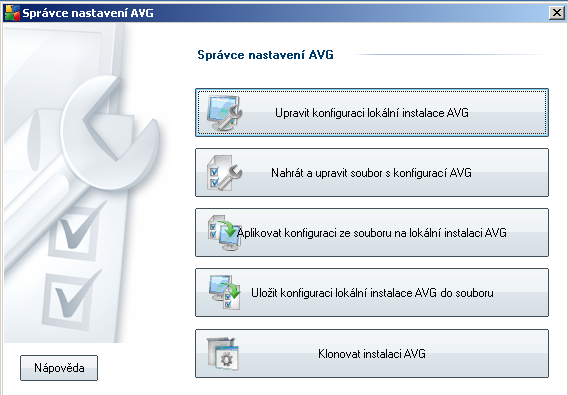 8. Správce nastavení AVG Správce nastavení AVG je nástroj určený zejména pro menší sítě.
