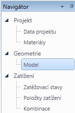 Uživatelská příručka IDEA Column 11 5 Zadání konstrukce Jednotlivá dílčí data o konstrukci se zadávají příslušnými příkazy navigátoru.