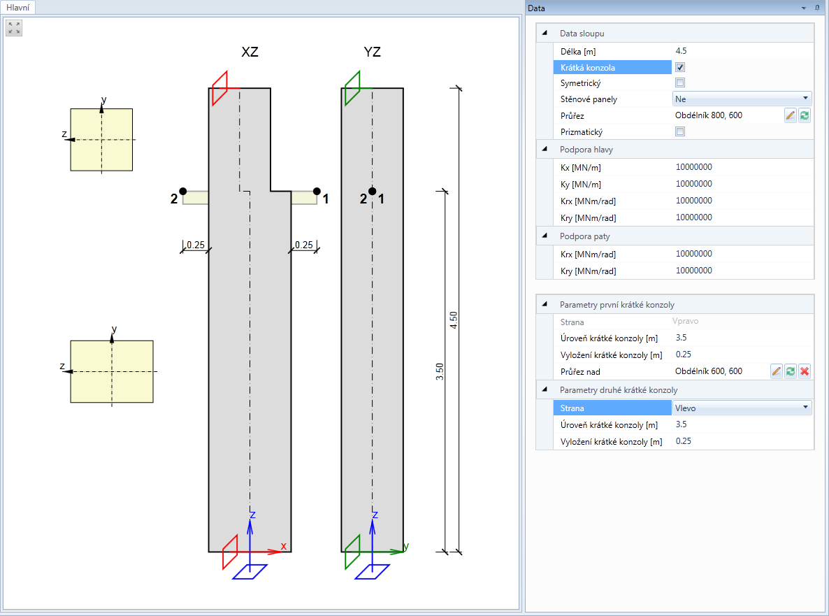 Uživatelská příručka IDEA Column 13 5.2 Vytvoření modelu Vytvoření modelu sloupu se spustí příkazem navigátoru Geometrie > Model.