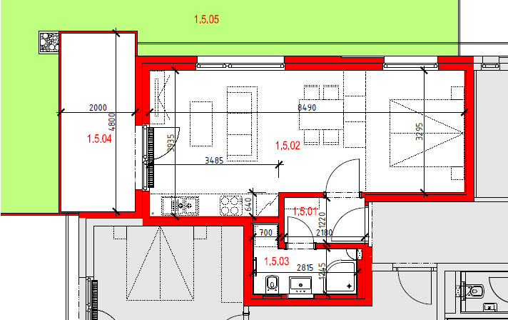 Byt 1.5-1+kk/T, 46,52 m2 + 90,40 m2 zahrada, 1.