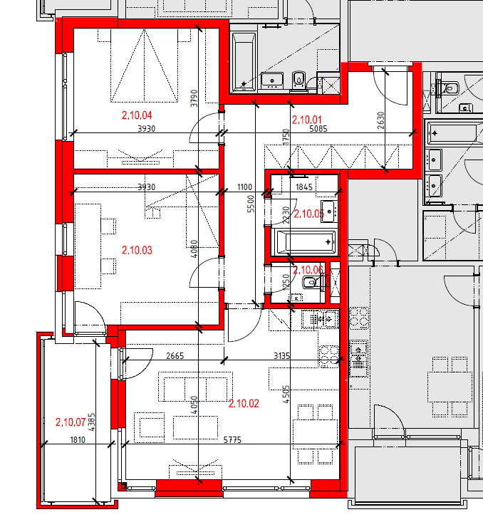 Byt 2.10-3+kk/B, 84,61 m2, 2.