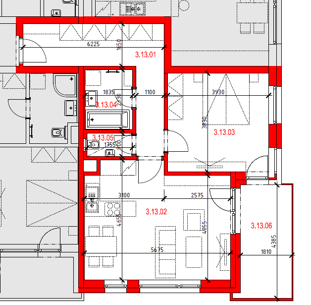 Byt 3.13-2+kk/B, 67,83 m2, 3.