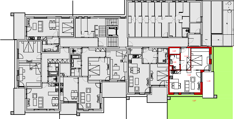Byt 1.1-1+kk/T, 59,95 m2 + 85,37 m2 zahrada, 1.