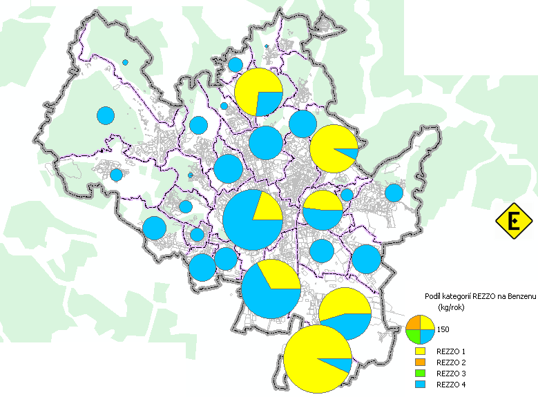 Bilance emisí benzenu po MČ Emise benzenu, Brno 2003 REZZO 4 56,87% REZZO 1 43,00% REZZO 3 0,11% REZZO 2 0,03% REZZO Provozovna Benzen (kg/rok) 1 Obalovna Chrlice - AMMANN 160 EURO 780,0000 1