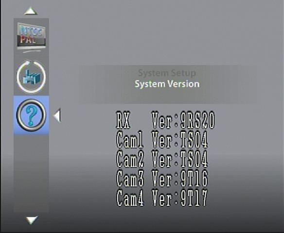 System Version = software version of the monitor and camera Systémové informace Tato funkce zobrazí informaci o verzi softwaru monitoru a všech připojených kamer. 7. Údržba a čistění 7.