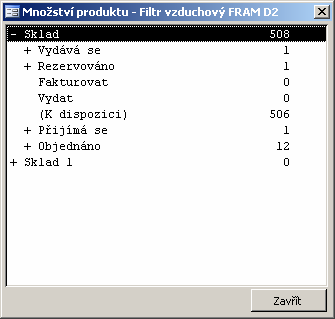 Na záložce Ostatní můžeme vybírat pro daný produkt ceníky, alternativní produkty, kterými je produkt možné zastoupit nebo produkty s kterými tento produkt není možno kombinovat.