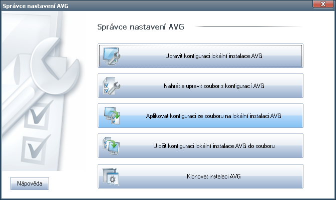 8. Manažer nastavení AVG Manažer nastavení AVG je nástroj určený zejména pro menší sítě.