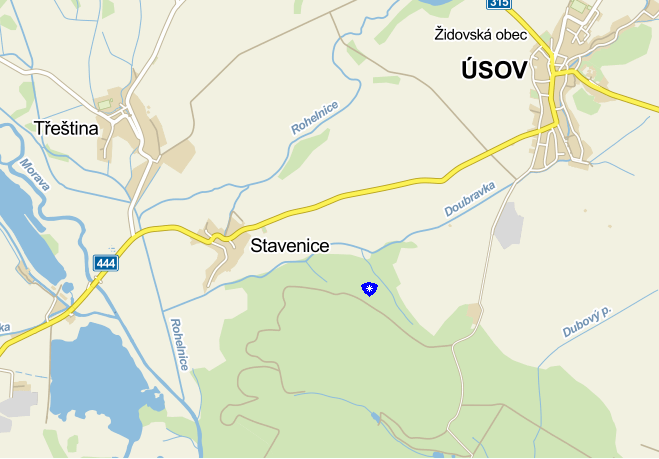 4.3 Úsov Stavenice - Region: Šumperk - Kraj: Olomoucký - Katastrální území: Stavenice - Obec: Stavenice (Úsov) - Nadmořská výška: 280 m n. m. - Poloha: GPS souřadnice nebyly nalezeny Mapa č.