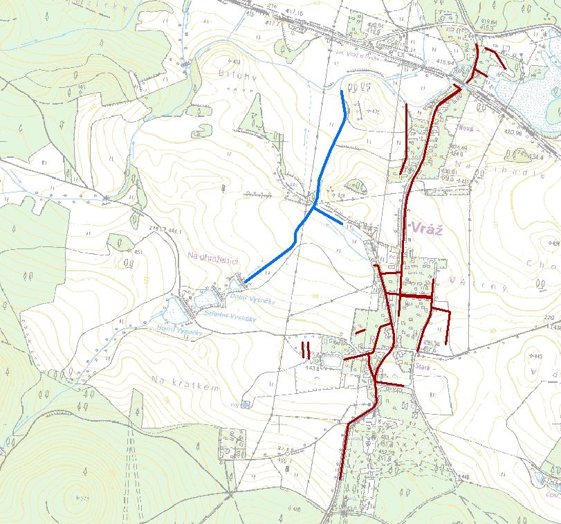 STÁVAJÍCÍ KANALIZACE 250 obyvatel