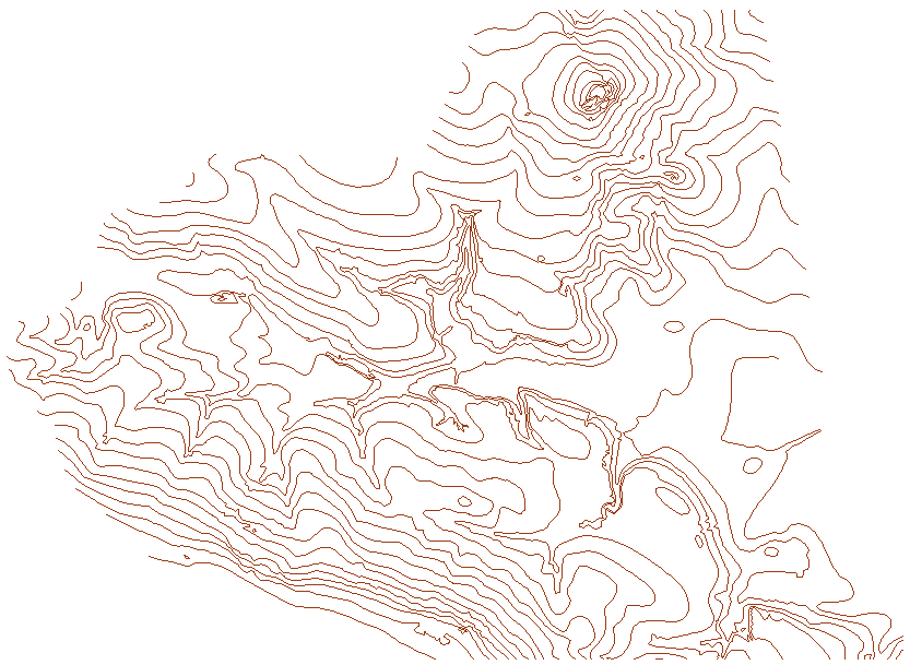 KAPITOLA 4. ANALÝZA NEJKRATŠíCH CEST Obr. 4.3: Vrstevnicová mapa Řáholec potřebné funkce nebylo možné použít.