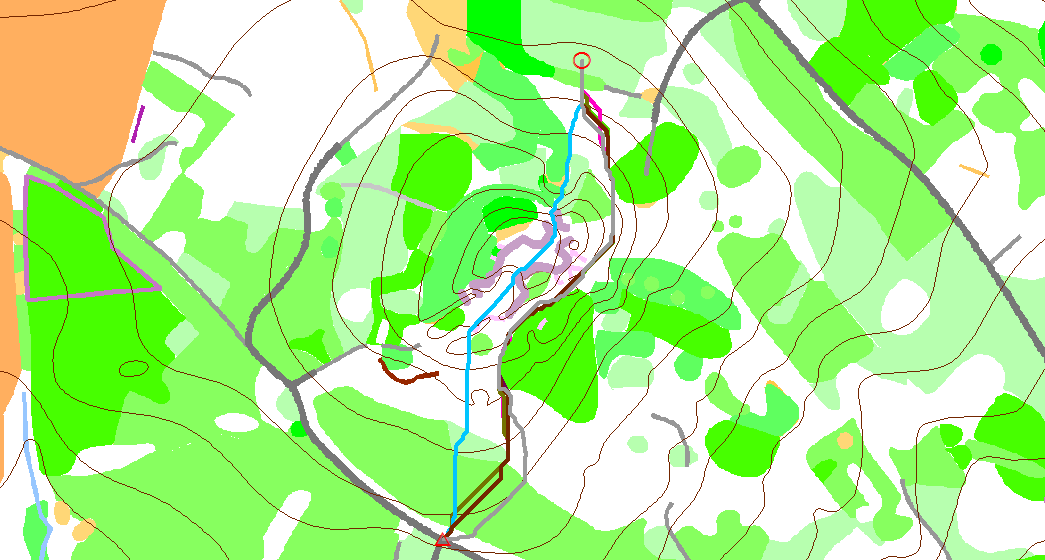 KAPITOLA 4. ANALÝZA NEJKRATŠíCH CEST hnědá značí typ sec, šedá značí typ s vlastní tabulkou). Obr. 4.35