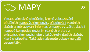 Z hlediska IRZ je třeba věnovat pozornost MENU (v levé horní části stránky), konkrétně zeleně zabarvené položce MAPA či poli určenému k vyhledávání adresy v horní části webové stránky.