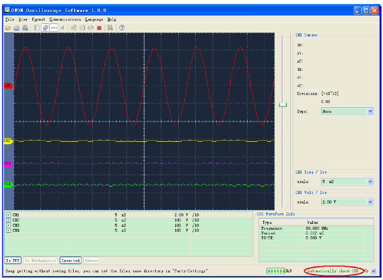 6. Komunikace s PC Série osciloskopů TDS podporuje komunikace s PC skrze USB nebo LAN port. Komunikační software můžete použít pro uložení, analyzování a zobrazení dat.