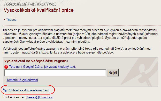 KROK 6 a) VYTVOŘENÍ METADAT PRO SYSTÉM THESES Administrátor STAGu použije k vytvoření metadat odkaz Webové služby nad IS/STAG (v nejbližší době budou veškeré kroky provaděny automaticky systémem IS