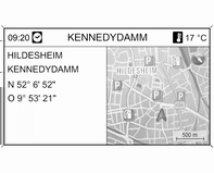 Navigace 41 Zprávy navádění po trase Kromě vizuálních pokynů na displeji (viz dále "Informace na displeji") budou při aktivním navádění po trase ohlašovány také naváděcí zprávy.