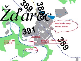 REFERENČNÍ LIST STAVBY Název stavby: II/391 Žďárec mosty 391-003, 391-004 Mapa Původní stav: Důvodem rekonstrukce předmětného úseku byl havarijní stav mostů ev.č.