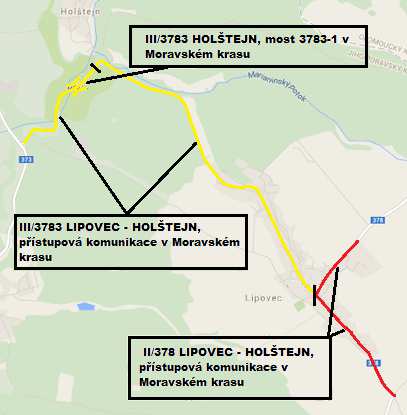 REFERENČNÍ LIST STAVBY Název stavby: Mapa III/3783 Holštejn, most 3783-1 Stav před rekonstrukcí: Silnice II/378 a III/3783 vykazují poruchy projevujících se v podélných i příčných trhlinách, místy se