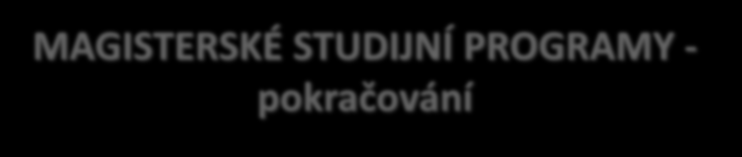 MAGISTERSKÉ STUDIJNÍ PROGRAMY - pokračování ŠKOLA FAKULTA SP SO Kód SP Fakulta aplikované informatiky Chemické a procesní inženýrství Automatizace a řídicí technika Chemické a procesní inženýrství a